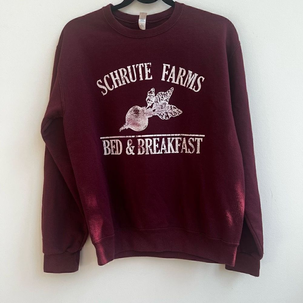 Er Zees Nublend Women's Schute Farm Long Sleeve Crewneck Sweater Burgundy Size S